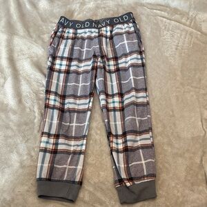 Old Navy Kids Plaid Pajama Bottoms - Gray and Red